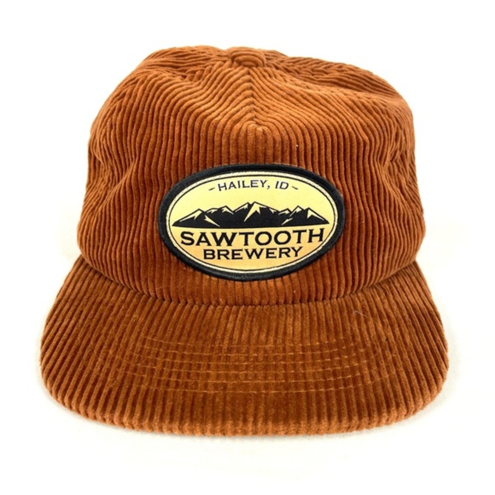Sawtooth Brewery Hailey Idaho Corduroy Snapback Hat Rust Brown Craft Beer